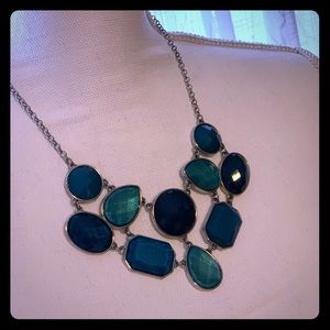 Teal silver necklace